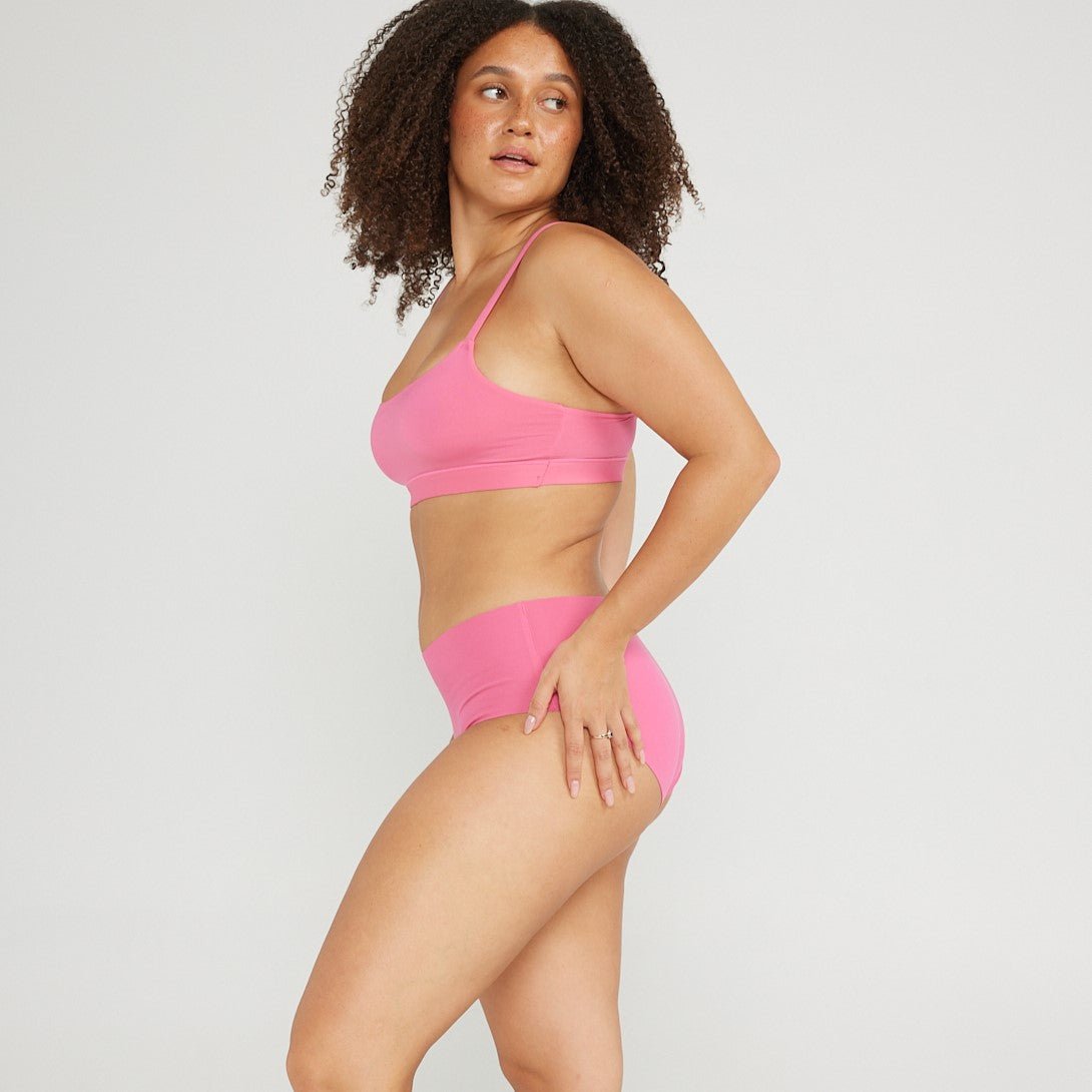 Mid-Rise Bikini - Seamless Cotton - Confetti - Peach Underwear