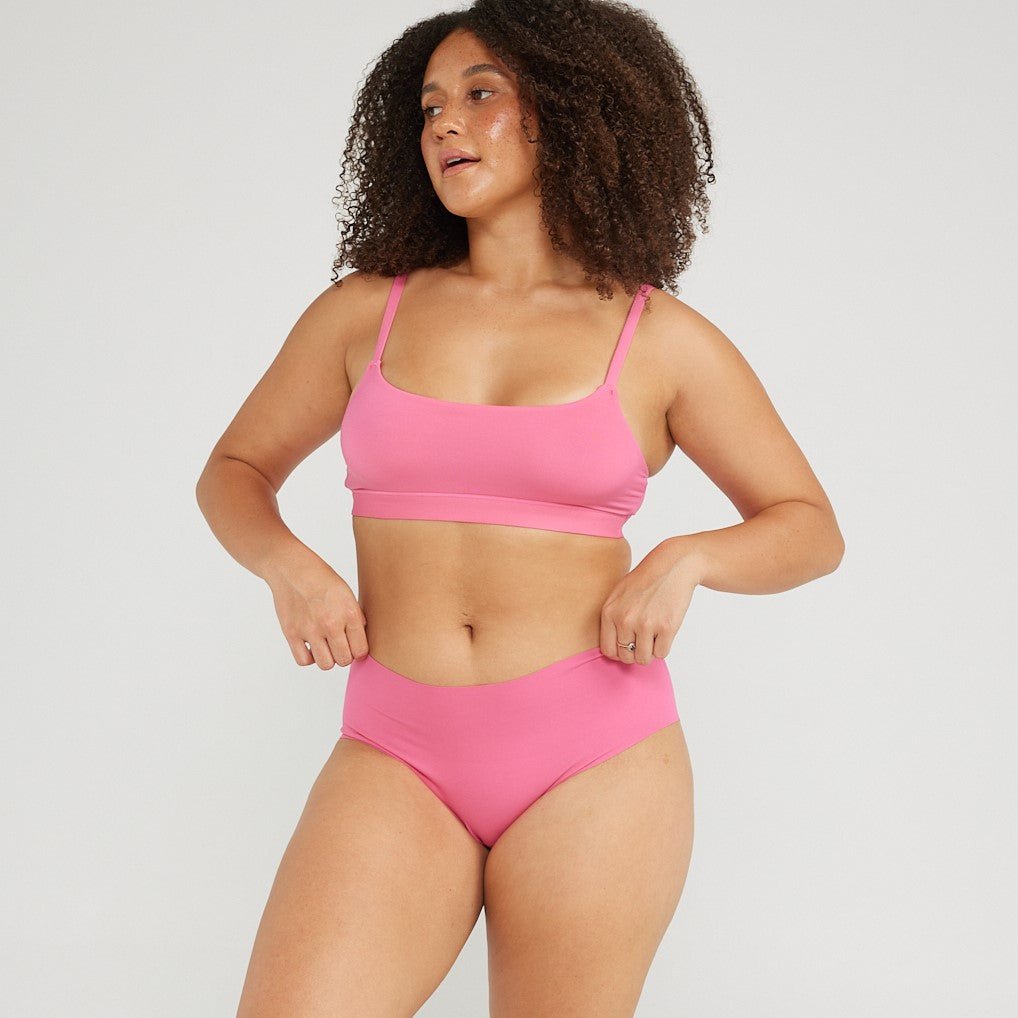 Mid-Rise Bikini - Seamless Cotton - Confetti - Peach Underwear