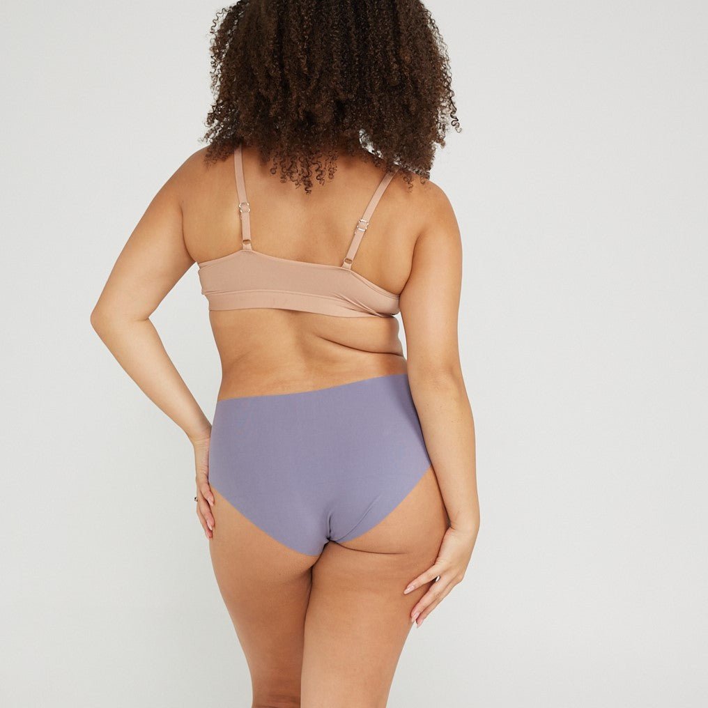 Mid-Rise Bikini - Seamless Cotton - Ocean - Peach Underwear