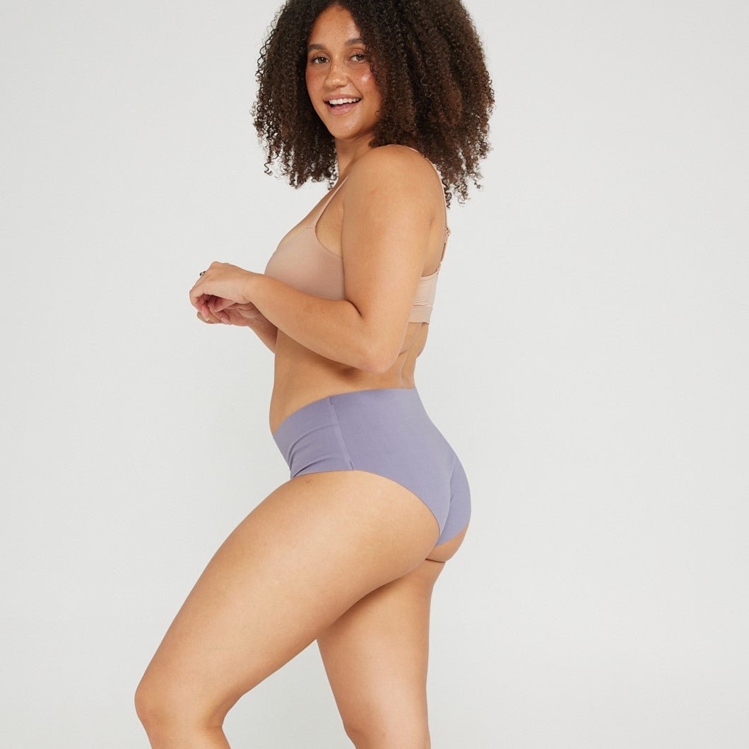 Mid-Rise Bikini - Seamless Cotton - Ocean - Peach Underwear