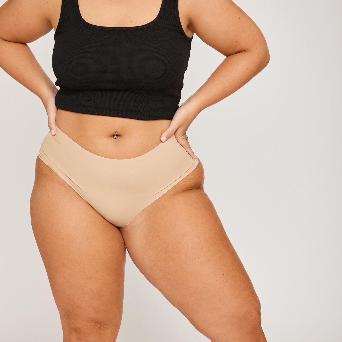 Mid-Rise Cheeky - Latte - Peach Underwear