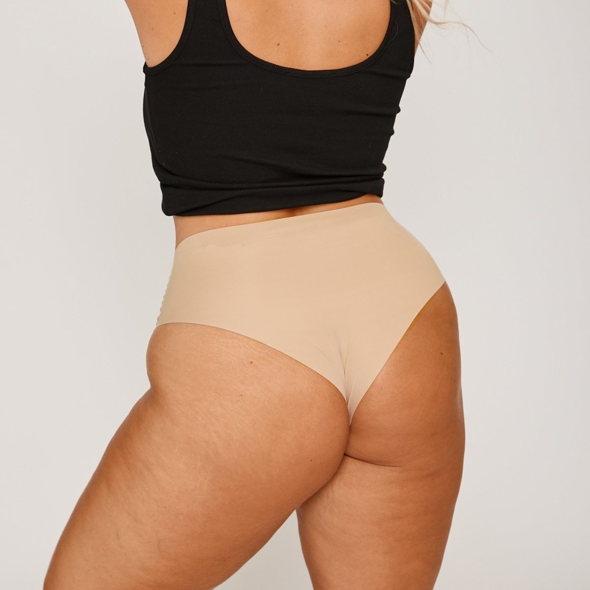Mid-Rise Cheeky - Latte - Peach Underwear