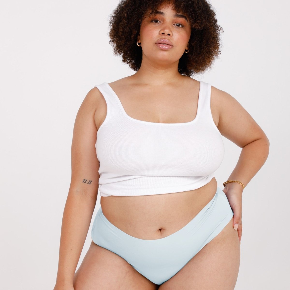 Mid-Rise Cheeky - Seamless Ultrasmooth - Sky Blue - Peach Underwear
