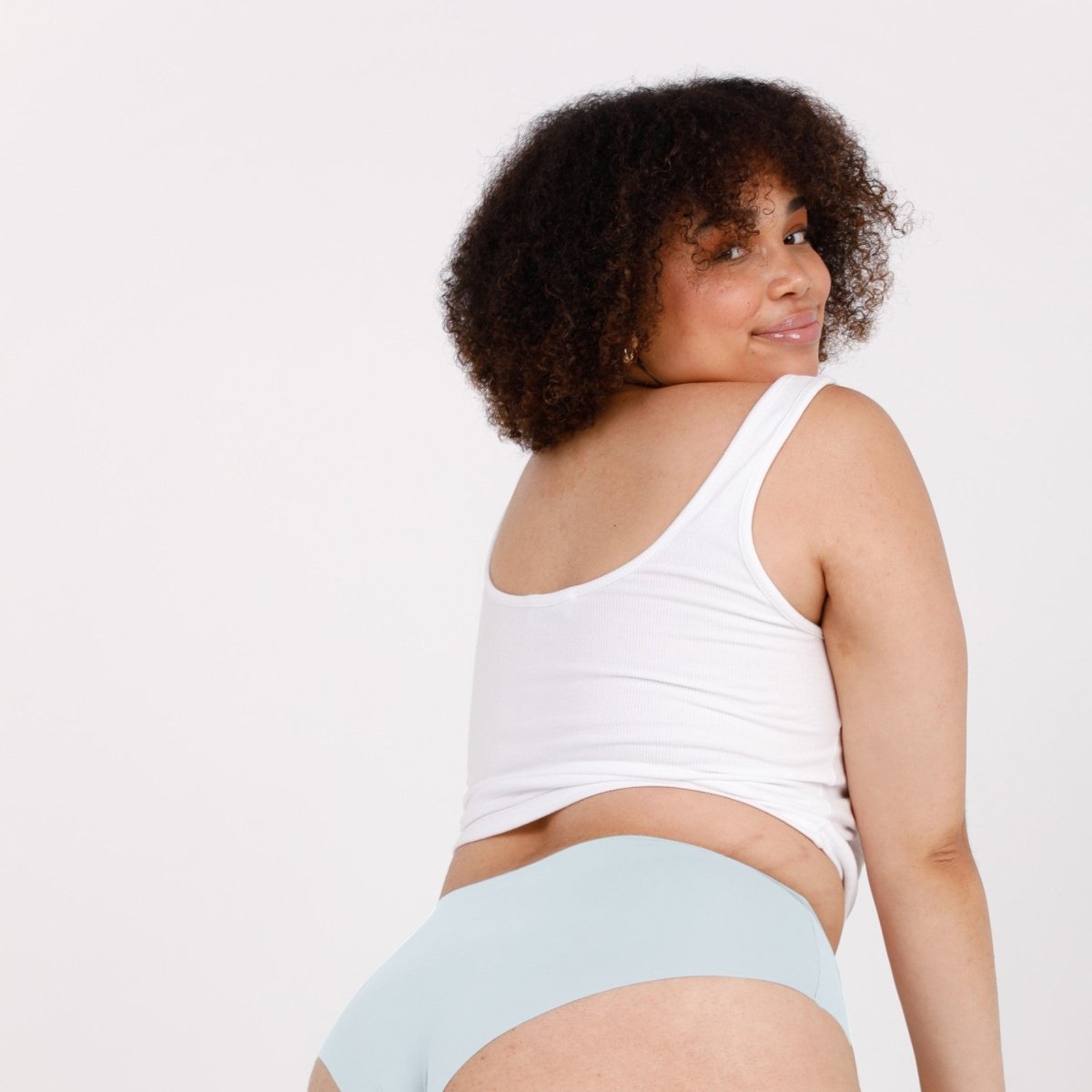 Mid-Rise Cheeky - Seamless Ultrasmooth - Sky Blue - Peach Underwear