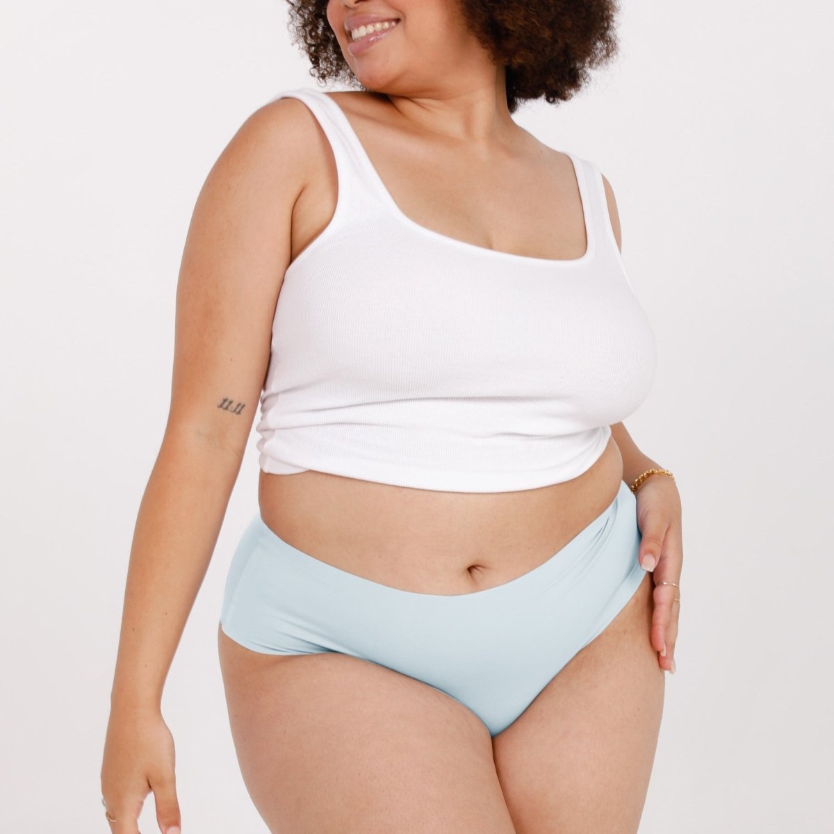 Mid-Rise Cheeky - Seamless Ultrasmooth - Sky Blue - Peach Underwear