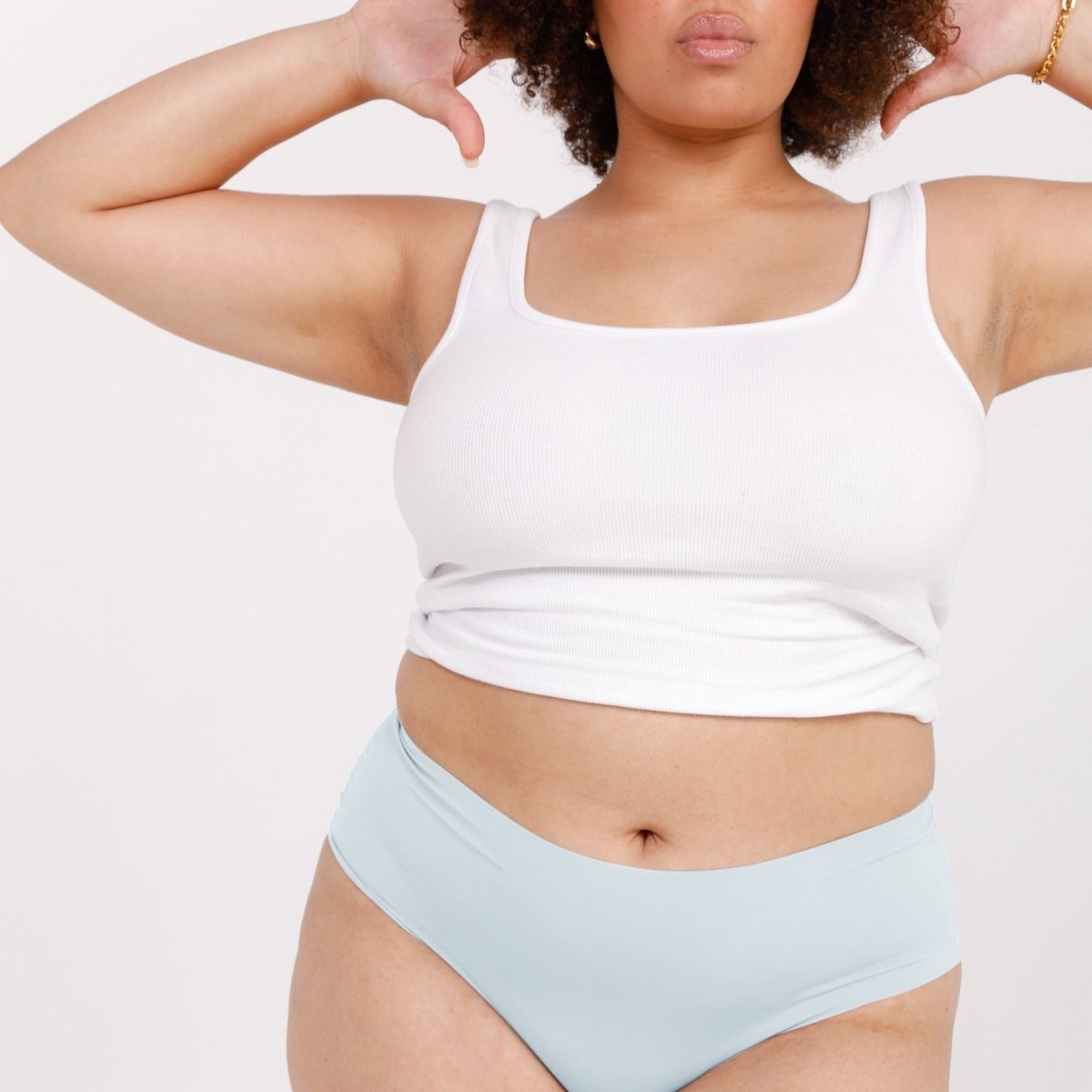 Mid-Rise Cheeky - Seamless Ultrasmooth - Sky Blue - Peach Underwear