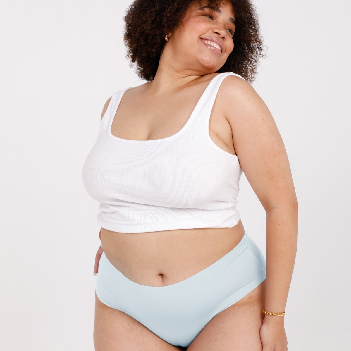Mid-Rise Cheeky - Seamless Ultrasmooth - Sky Blue - Peach Underwear
