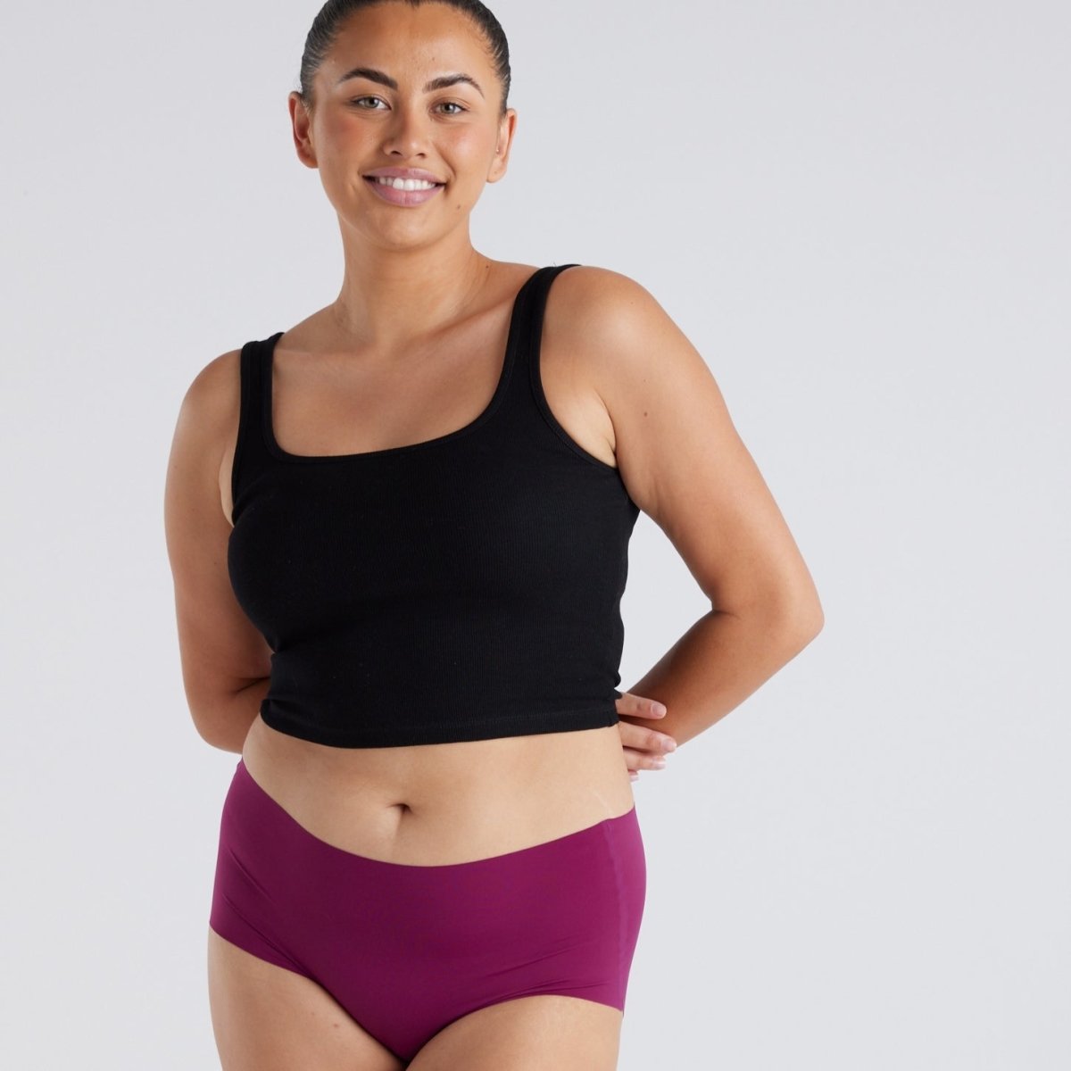 Mid-Rise Full Brief - Seamless Ultrasmooth - Merlot - Peach Underwear