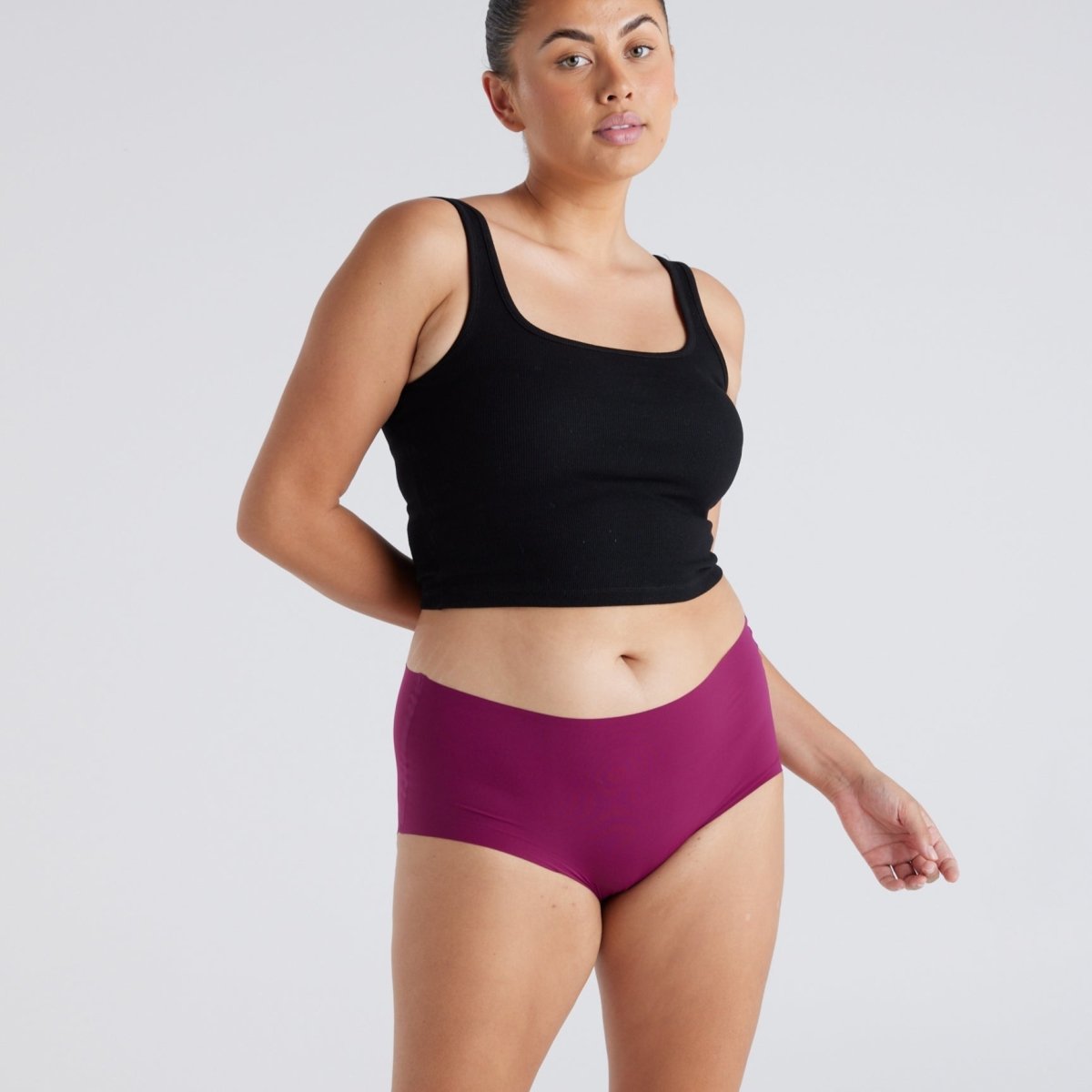 Mid-Rise Full Brief - Seamless Ultrasmooth - Merlot - Peach Underwear