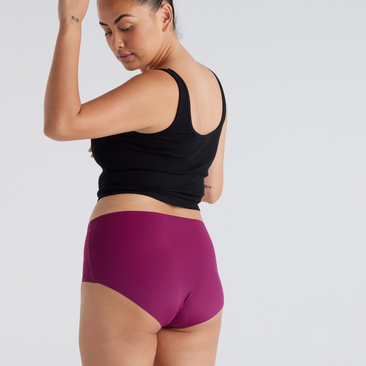 Mid-Rise Full Brief - Seamless Ultrasmooth - Merlot - Peach Underwear
