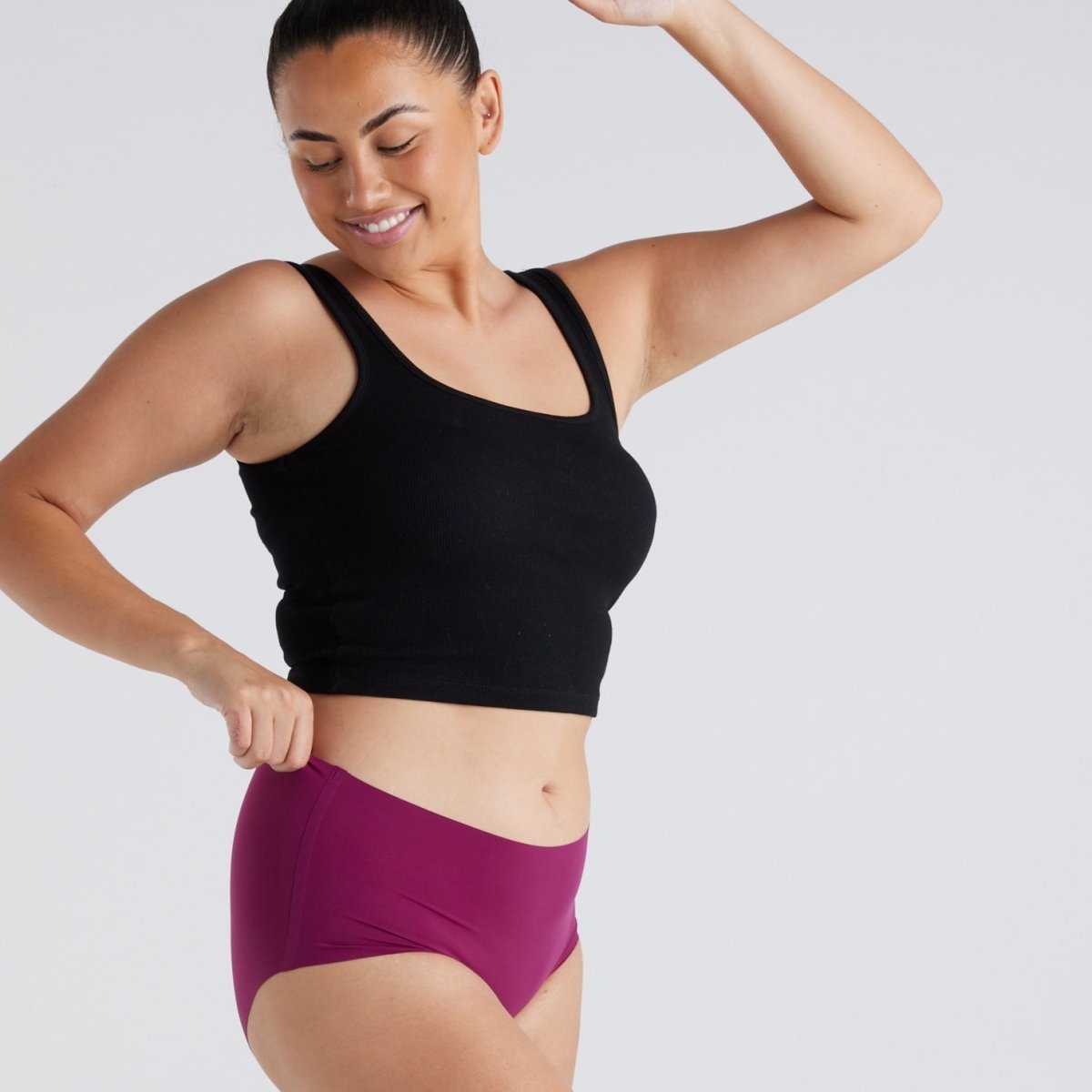 Mid-Rise Full Brief - Seamless Ultrasmooth - Merlot - Peach Underwear