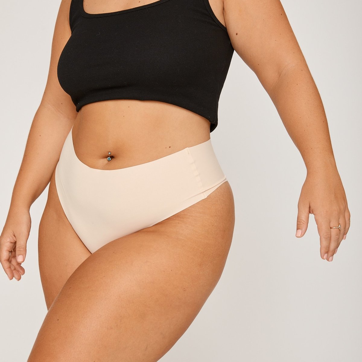 Mid-Rise Thong - Buttermilk - Peach Underwear