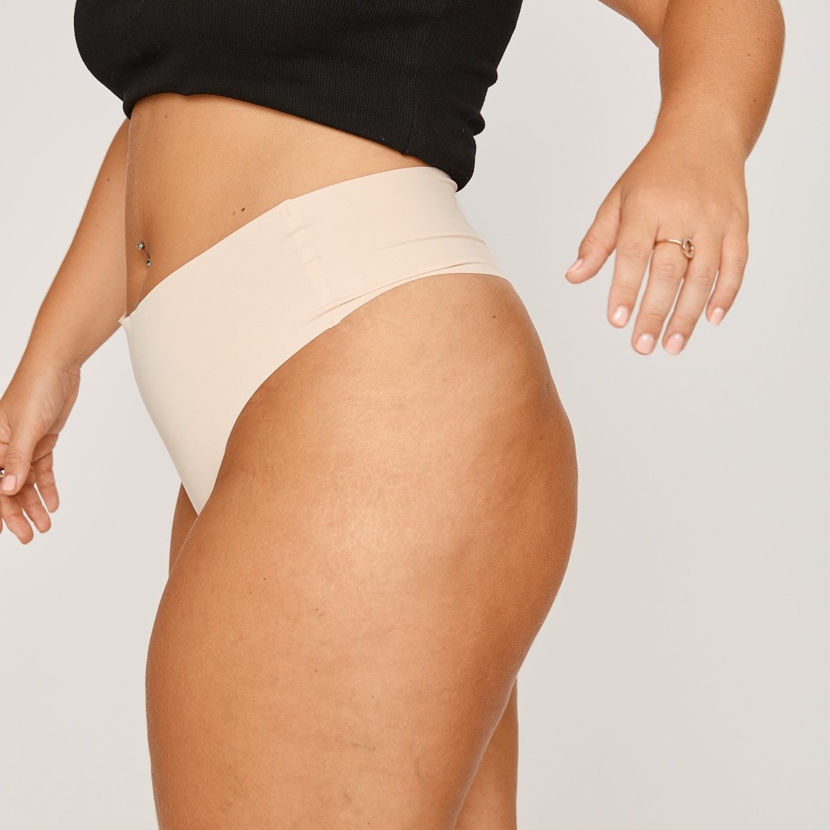 Mid-Rise Thong - Buttermilk - Peach Underwear