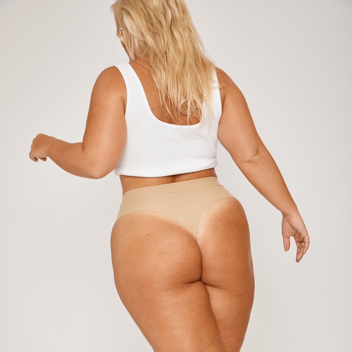 Mid-Rise Thong - Latte - Peach Underwear
