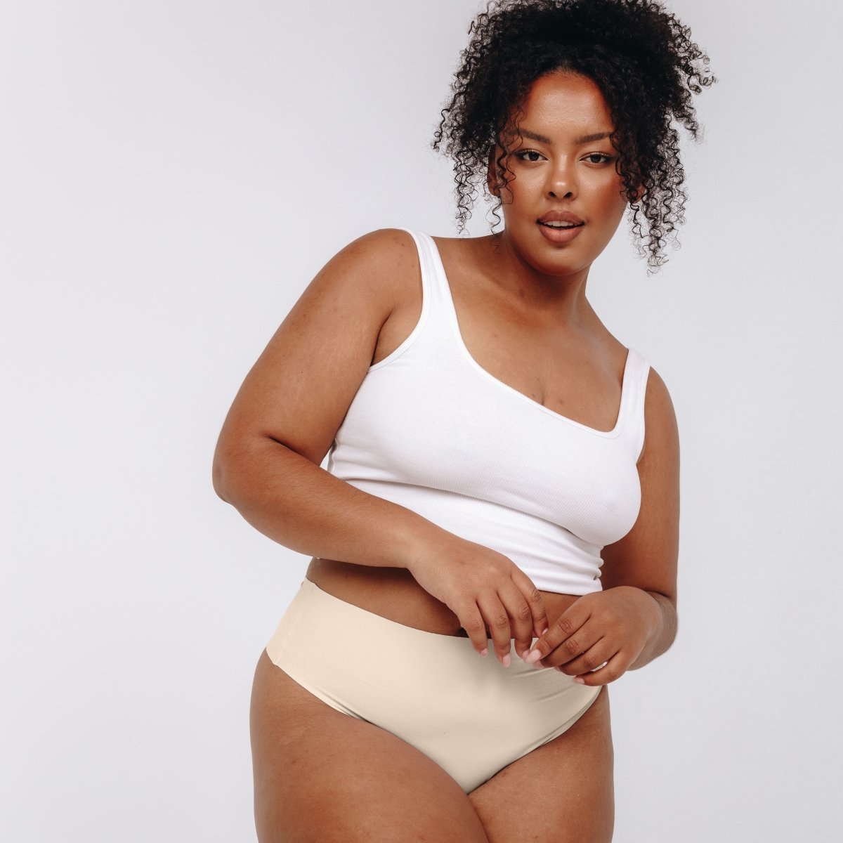 Mid-Rise Thong - Seamless Cotton - Buttermilk - Peach Underwear