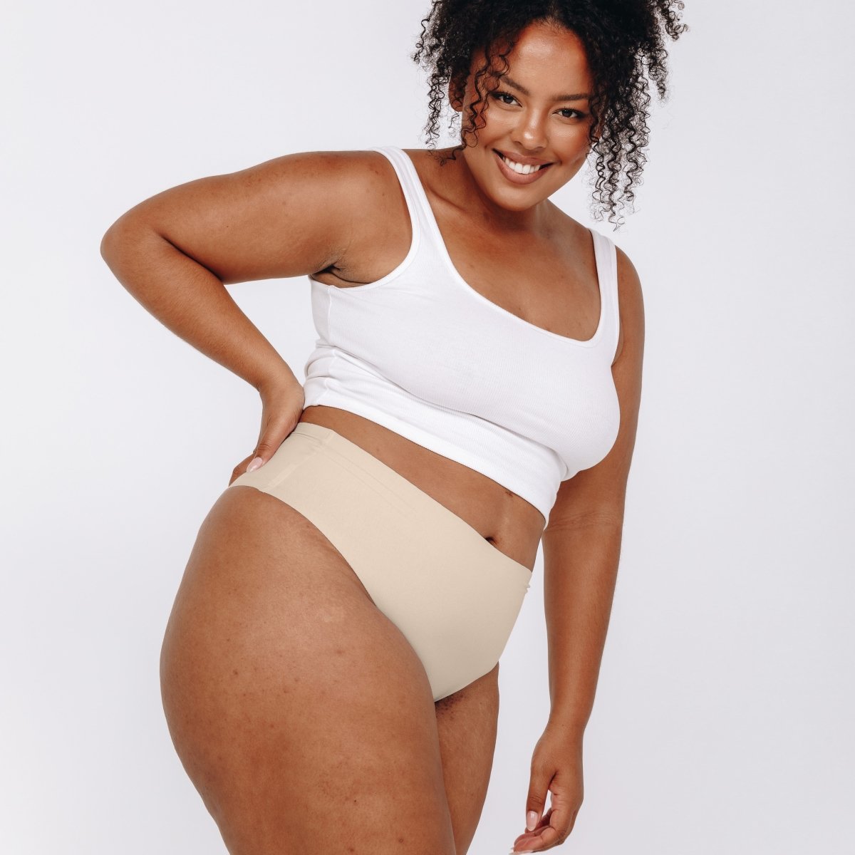 Mid-Rise Thong - Seamless Cotton - Buttermilk - Peach Underwear