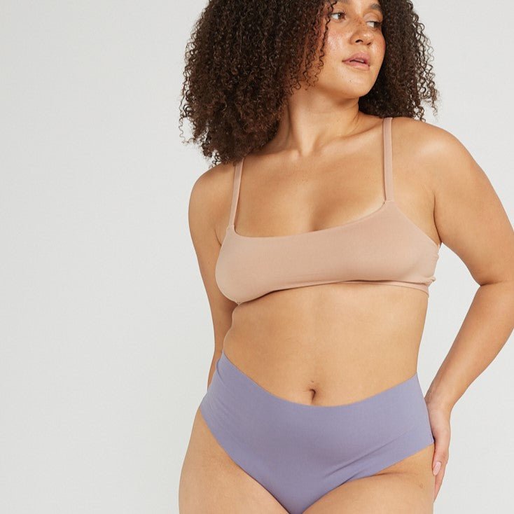 Mid-Rise Thong - Seamless Cotton - Ocean - Peach Underwear