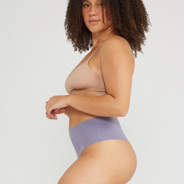 Mid-Rise Thong - Seamless Cotton - Ocean - Peach Underwear