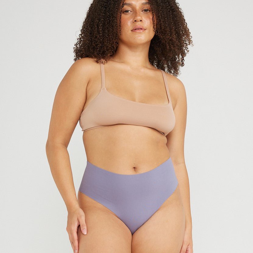 Mid-Rise Thong - Seamless Cotton - Ocean - Peach Underwear
