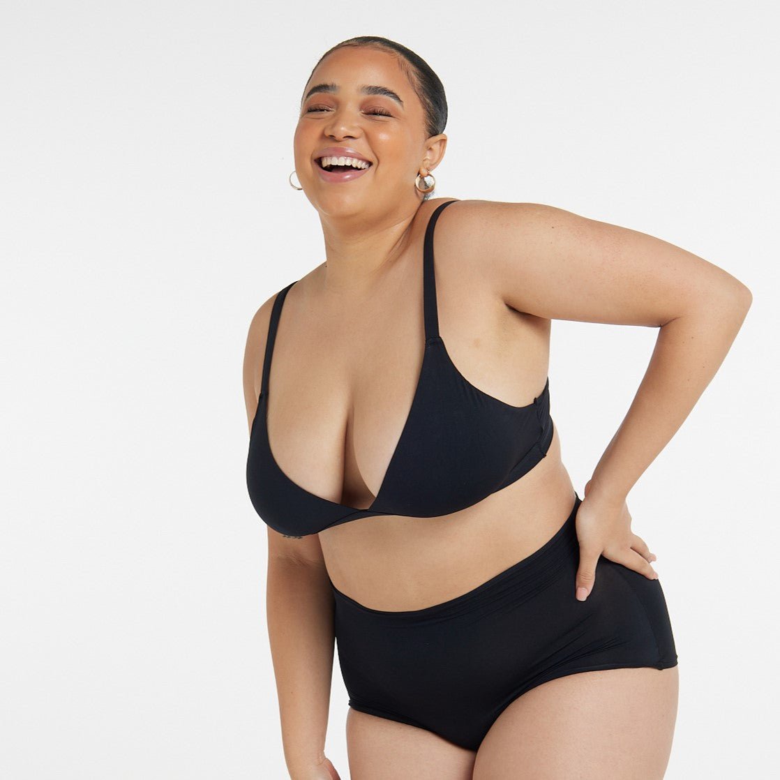 Triangle Bralette - Super Stretch - Black - Peach Underwear