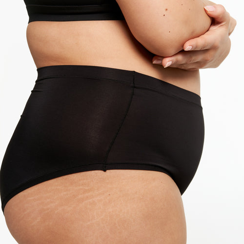 High-Rise Bikini Brief - Bamboo Butter - Black - Peach Underwear