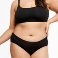 Mid-Rise Bikini Brief - Bamboo Butter - Black - Peach Underwear