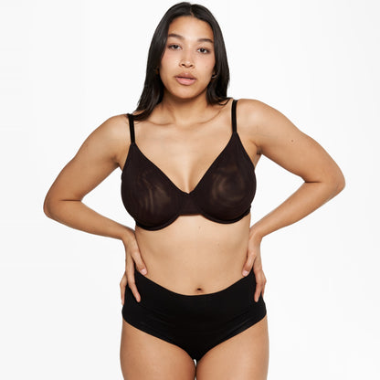 Underwire Mesh Bra - Black