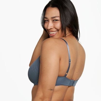 Underwire Mesh Bra - Stone Blue