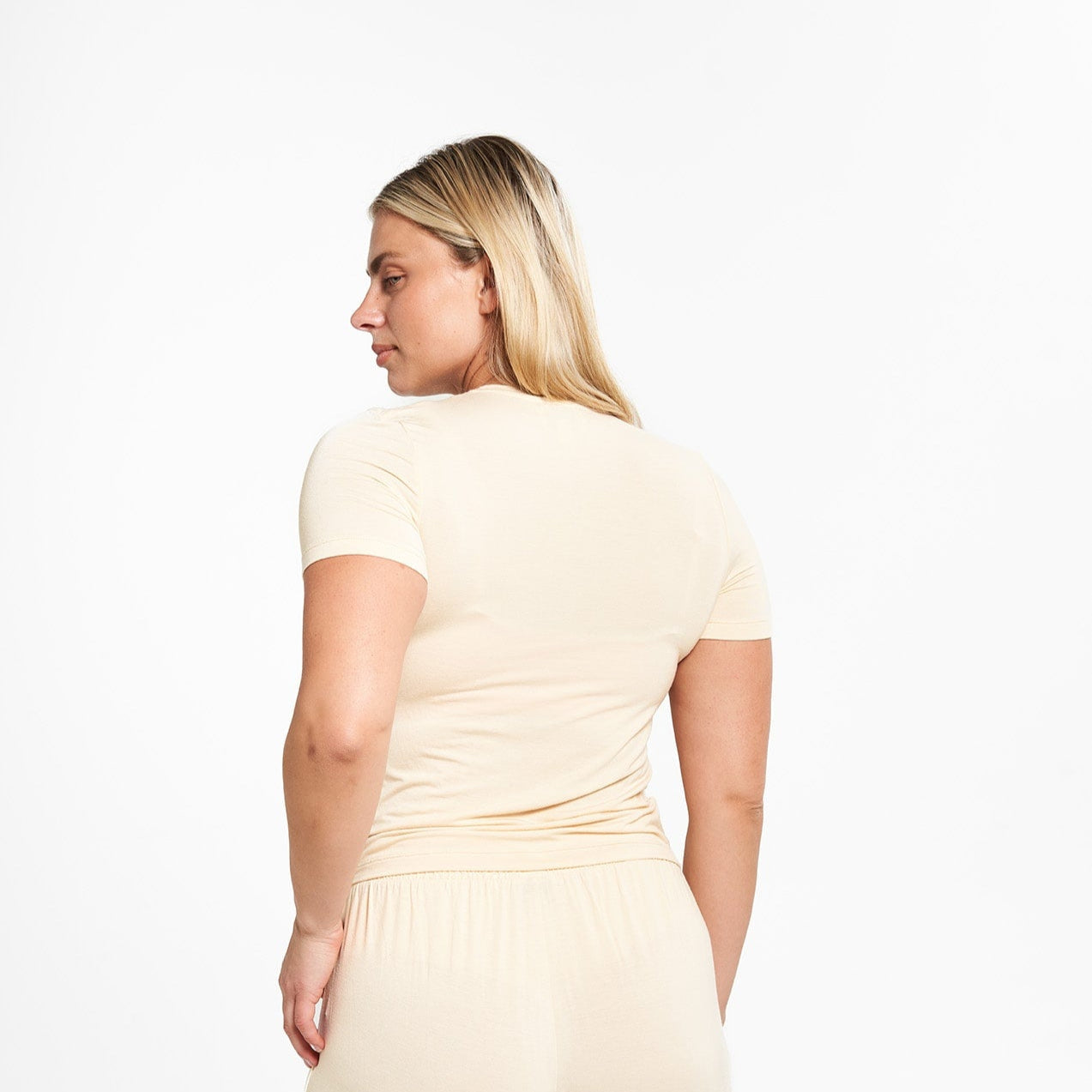 Sleep Short Sleeve - Vanilla – Peach Underwear