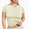 Sleep Short Sleeve - Aloe - Peach Underwear