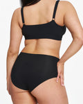 High-Rise Bikini - Seamless Cotton - Black