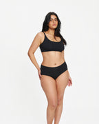 High-Rise Bikini - Seamless Cotton - Black