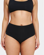 High-Rise Bikini - Seamless Cotton - Black