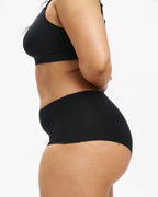 High-Rise Bikini - Seamless Cotton - Black