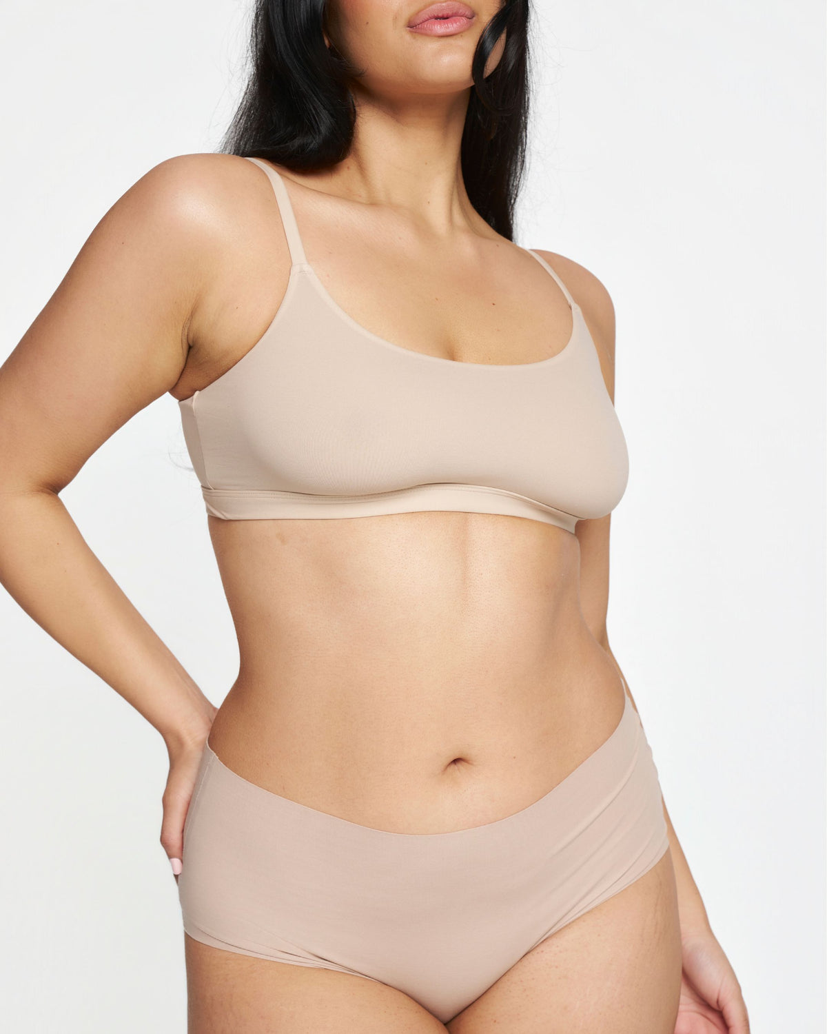 High-Rise Bikini - Seamless Cotton - Latte