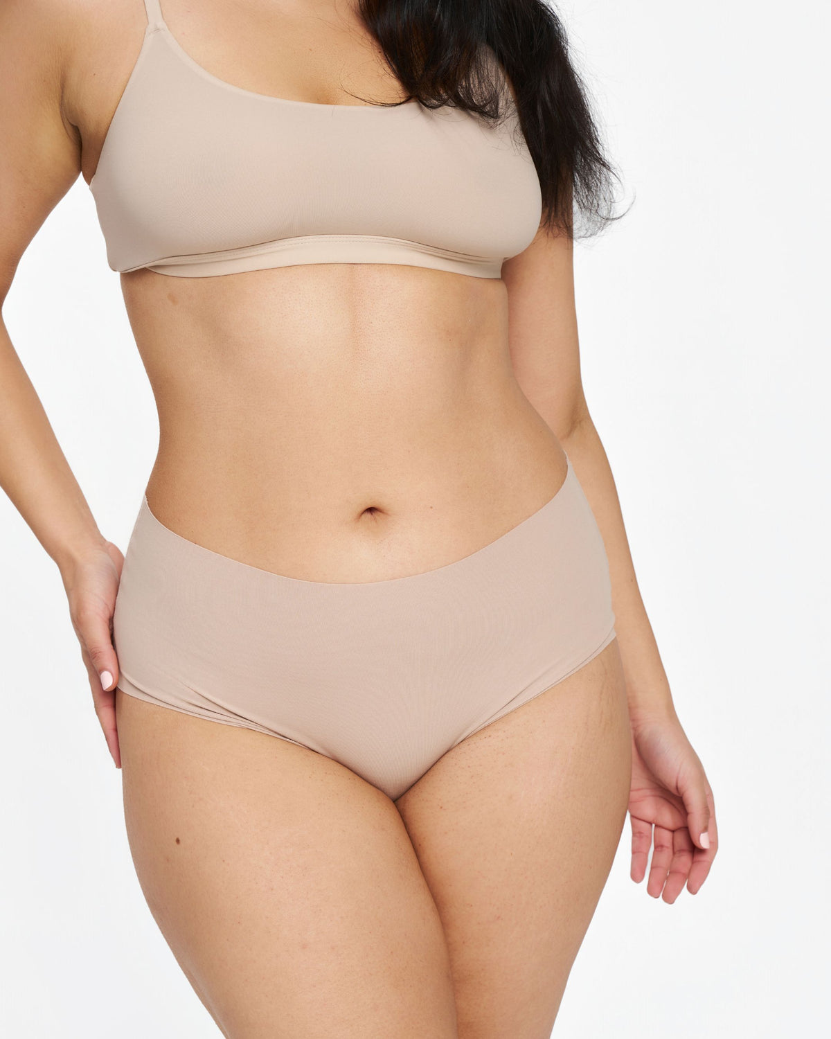 High-Rise Bikini - Seamless Cotton - Latte