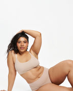 High-Rise Bikini - Seamless Cotton - Latte