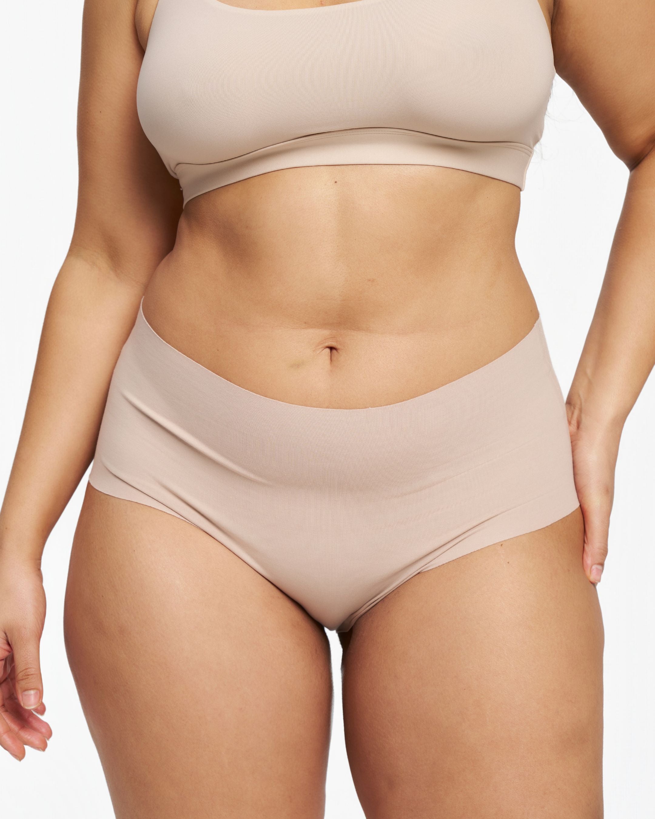 High-Rise Bikini - Seamless Cotton - Latte
