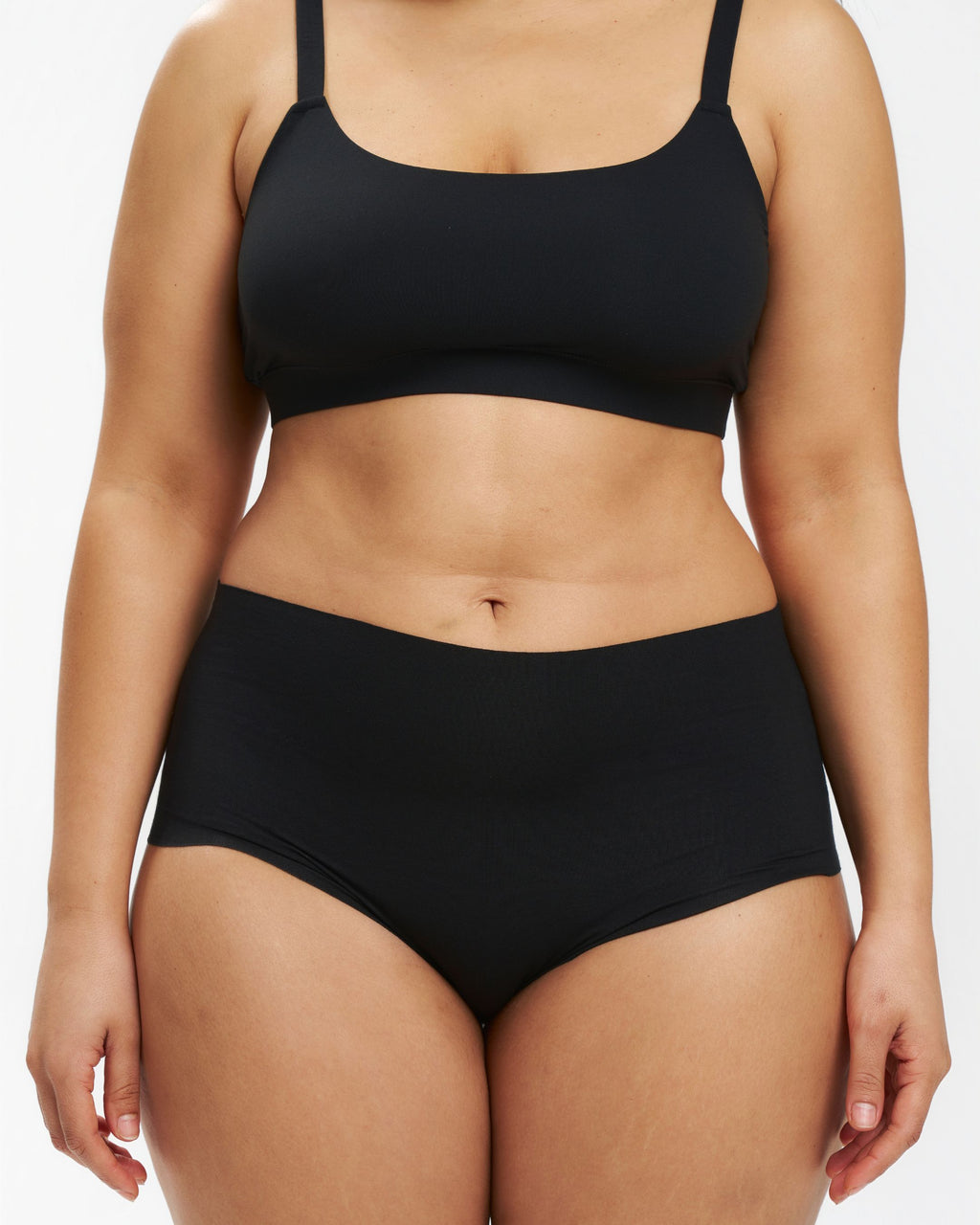 High-Rise Cheeky - Seamless Cotton - Black