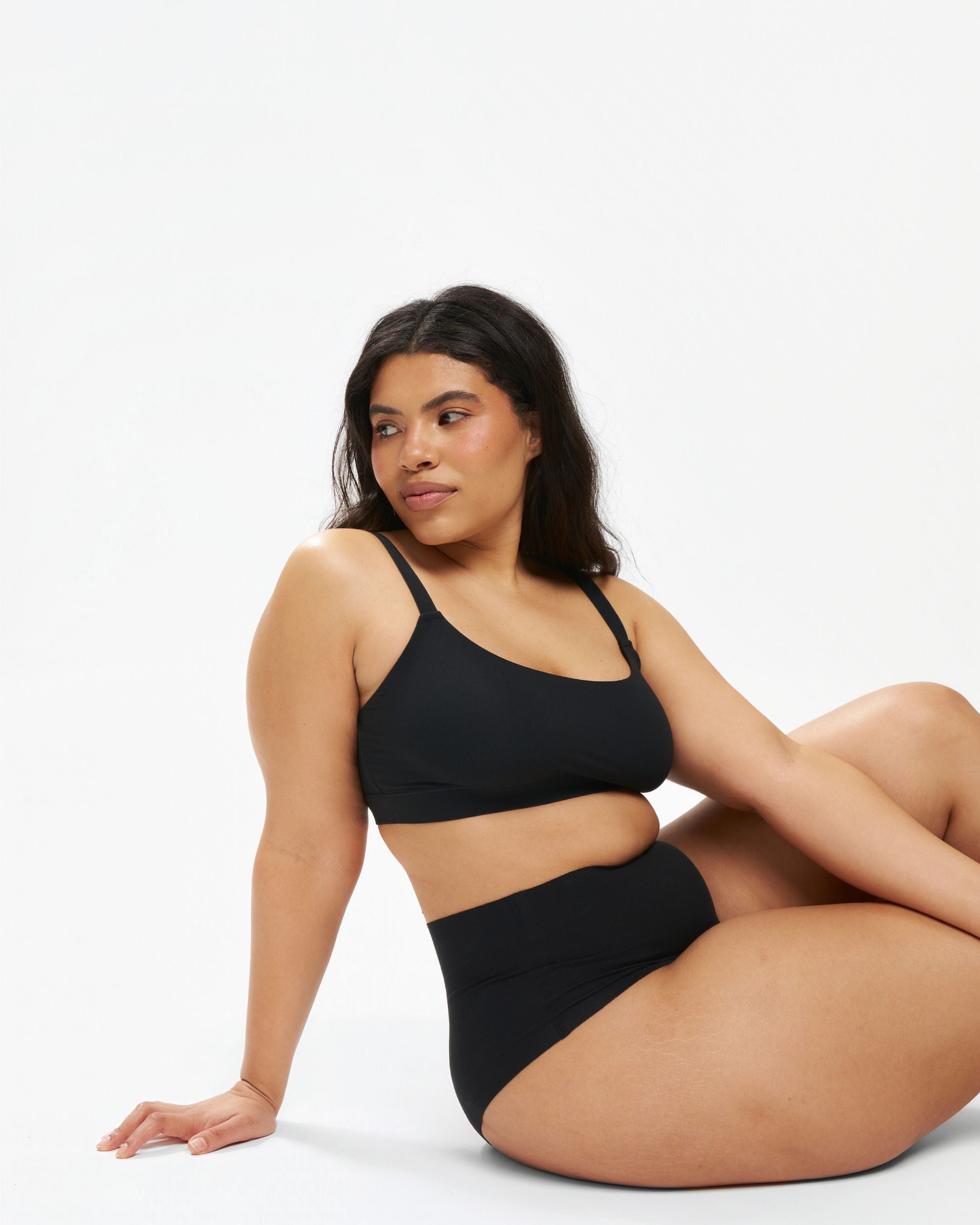 High-Rise Cheeky - Seamless Cotton - Black