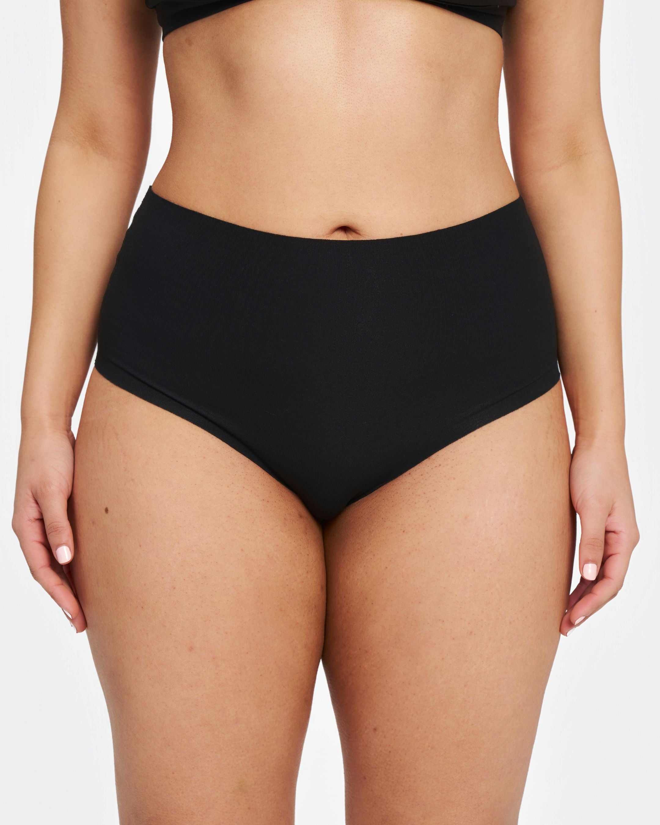 High-Rise Cheeky - Seamless Cotton - Black