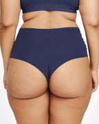 High-Rise Thong - Seamless Cotton - Ink