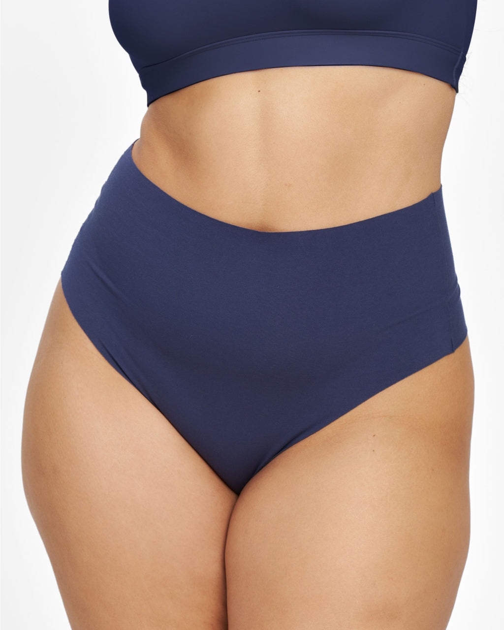 High-Rise Thong - Seamless Cotton - Ink