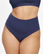 High-Rise Thong - Seamless Cotton - Ink