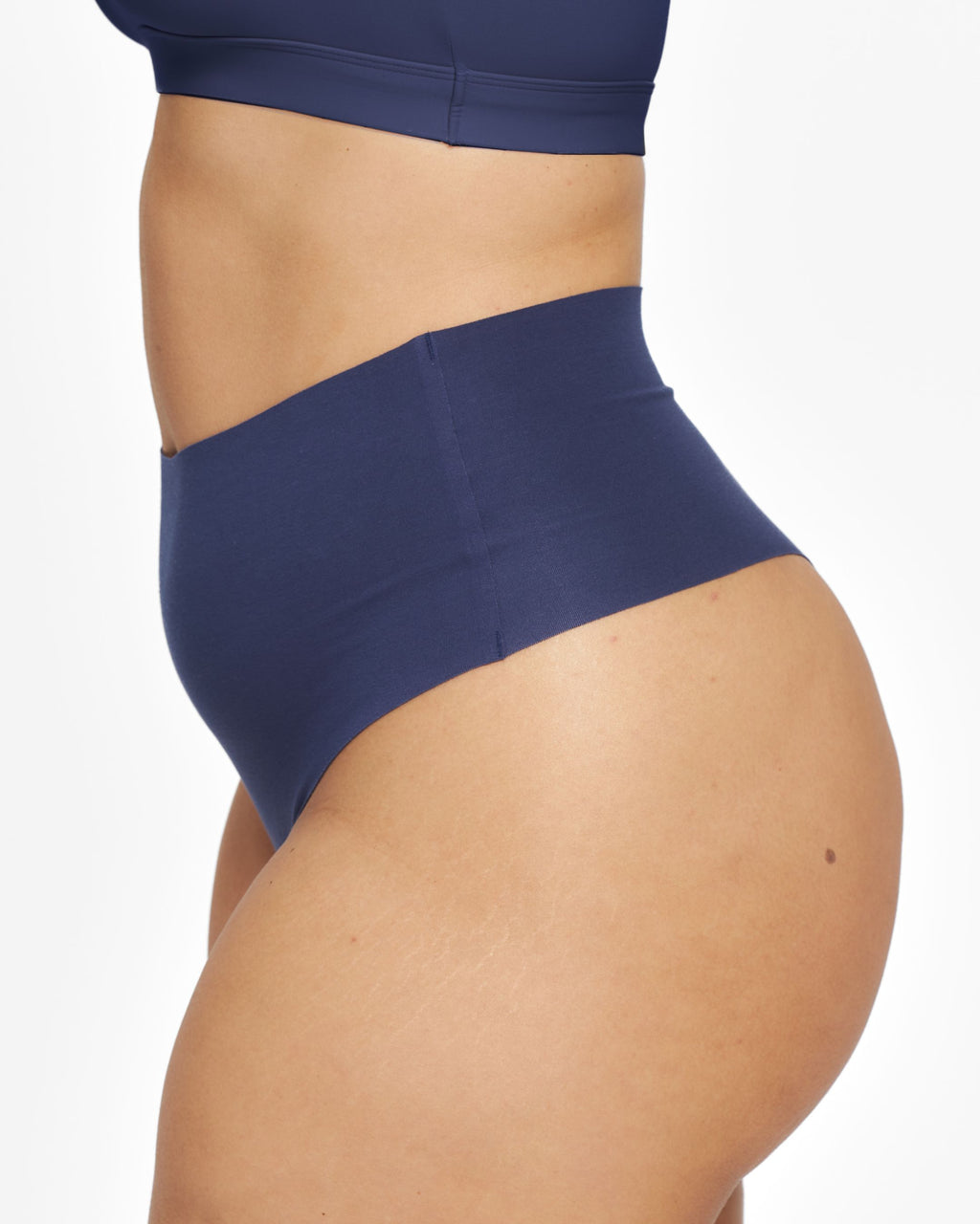 High-Rise Thong - Seamless Cotton - Ink
