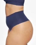 High-Rise Thong - Seamless Cotton - Ink