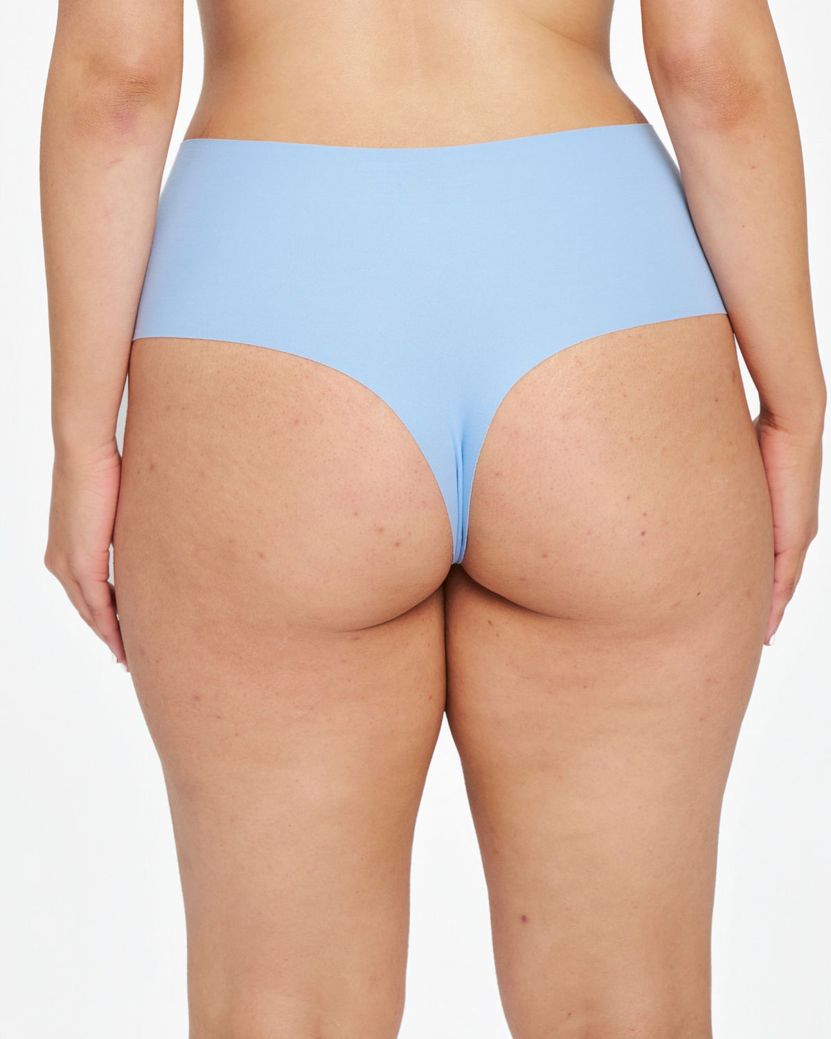 High-Rise Thong - Seamless Cotton - Sky