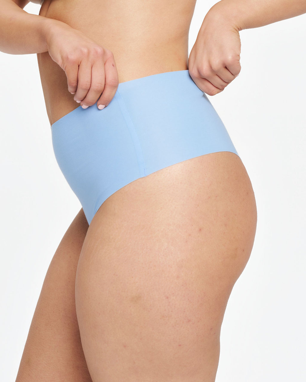 High-Rise Thong - Seamless Cotton - Sky