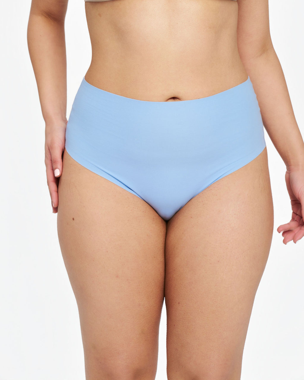 High-Rise Thong - Seamless Cotton - Sky