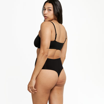 High-Rise Thong - Seamless Eco - Black